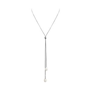 Luxusný strieborný náhrdelník Minet s prírodnými bielymi perlami